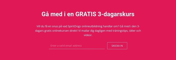 Gå med i en gratis 3-dagarskurs WordPress -tema