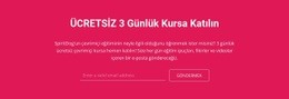 3 Günlük Ücretsiz Kursa Katılın Için Özel Açılış Sayfası