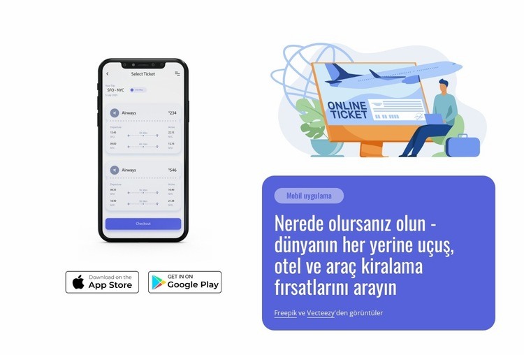 Otellerde, uçuşlarda özel fırsatlar Web Sitesi Oluşturucu Şablonları