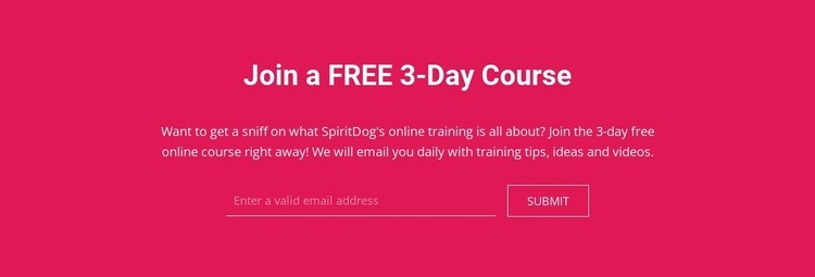 Join a free 3-day course Webflow Template Alternative