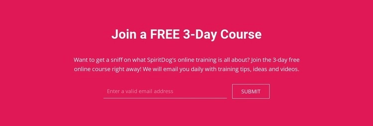 Join a free 3-day course Wix Template Alternative