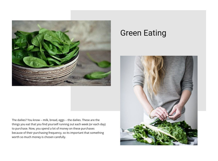 Top green eating tips Homepage Design