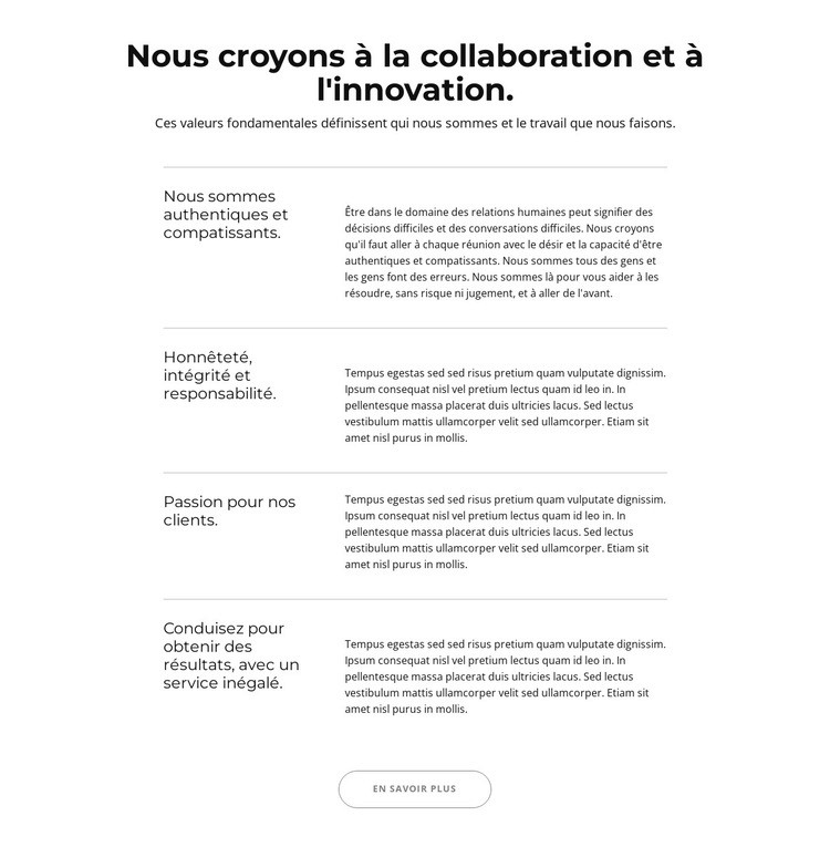 Titres et textes dans le répétiteur de grille Conception de site Web