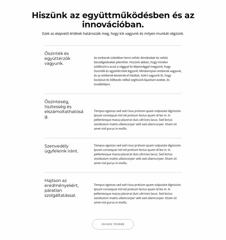 Címsorok és szövegek rácsismétlőben CSS sablon