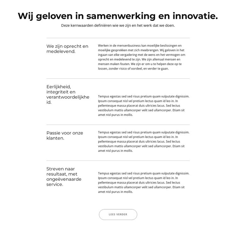 Koppen en teksten in rasterrepeater Website ontwerp