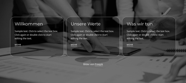 Über uns Informationen Website Builder-Vorlagen