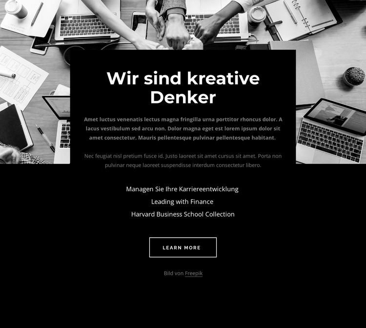 Wir sind ein kreatives Team Website design