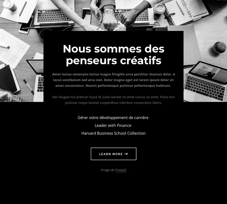 Nous sommes une équipe créative Conception de site Web