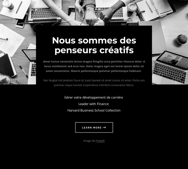 Nous sommes une équipe créative Créateur de site Web HTML