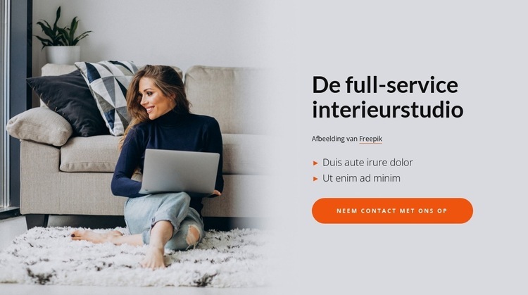 Wij creëren exclusief en op maat gemaakt interieurdesign Website Builder-sjablonen