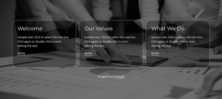 About us information One Page Template