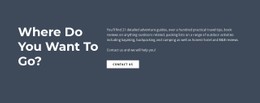 Text Where Do You Want To Go Template HTML CSS Responsive