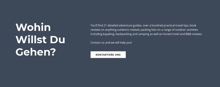 Text Wohin möchten Sie gehen? HTML Website Builder