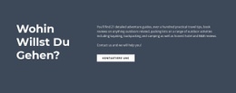 Text Wohin Möchten Sie Gehen? - Schönes Website-Design