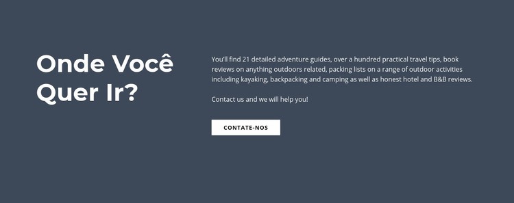 Texto para onde você quer ir Landing Page