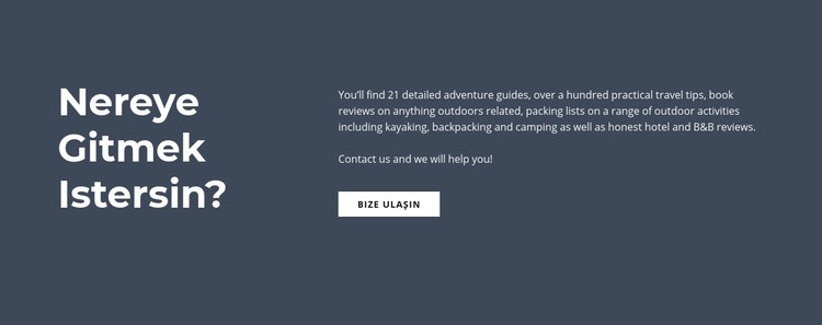 Metin Nereye Gitmek İstiyorsun Web Sitesi Mockup'ı