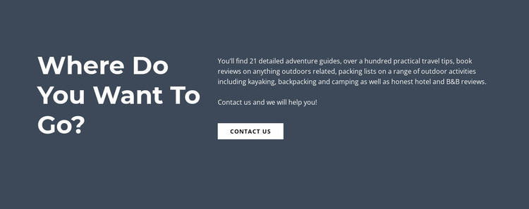 Text Where Do You Want to Go Website Mockup