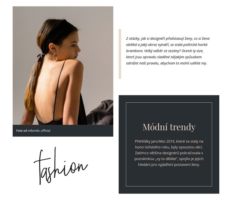 Oděvní trendy Webový design