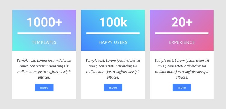 Number counters with gradient CSS Template