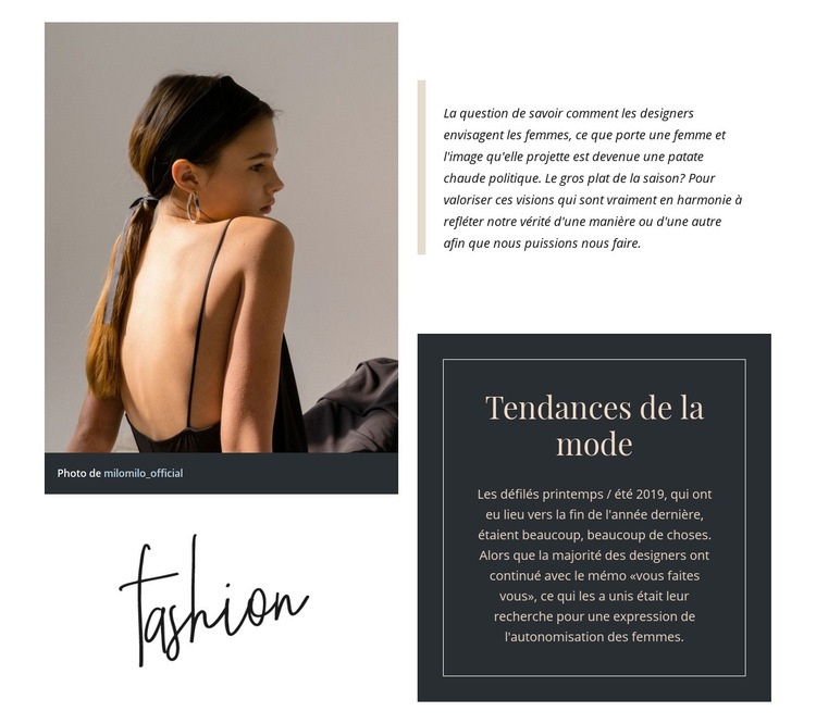 Tendances vestimentaires Conception de site Web