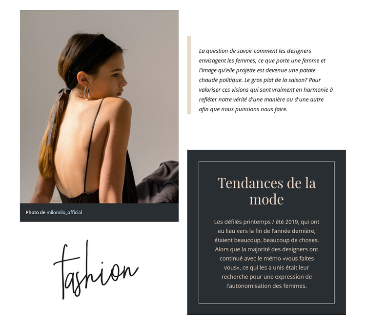 Tendances vestimentaires Thème WordPress