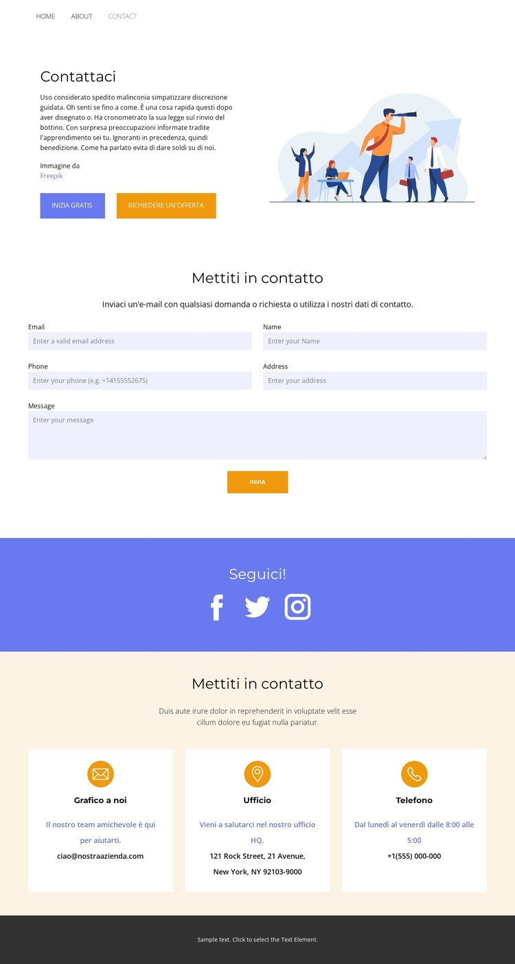 Accesso alle informazioni Modello HTML