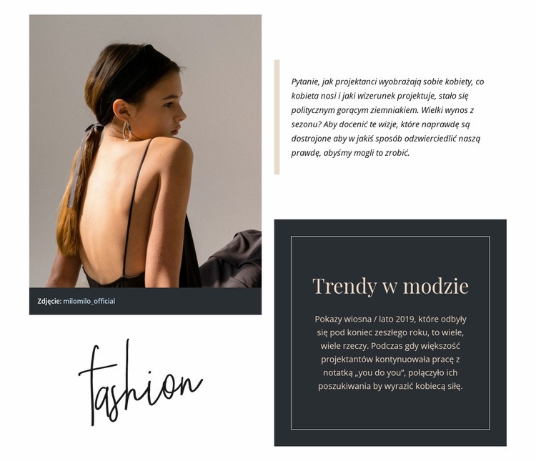 Trendy odzieżowe Kreator witryn internetowych HTML