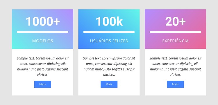 Contadores de números com gradiente Template CSS