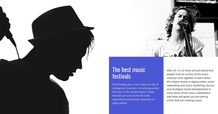 De bästa musikfestivalerna Html webbplatsbyggare