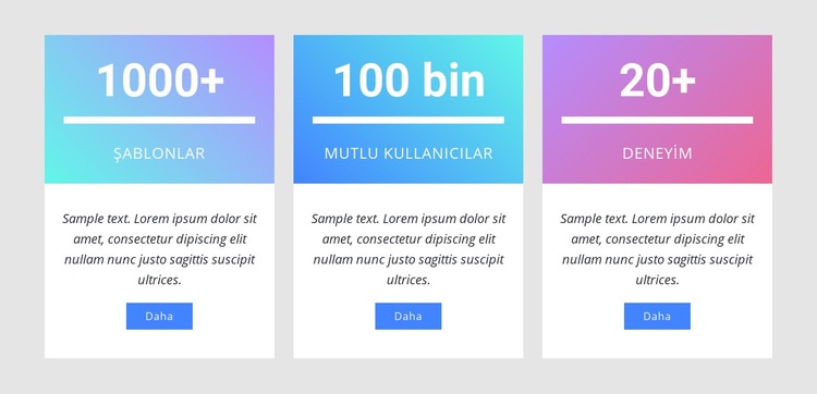 Gradyanlı sayı sayaçları Web Sitesi Mockup'ı