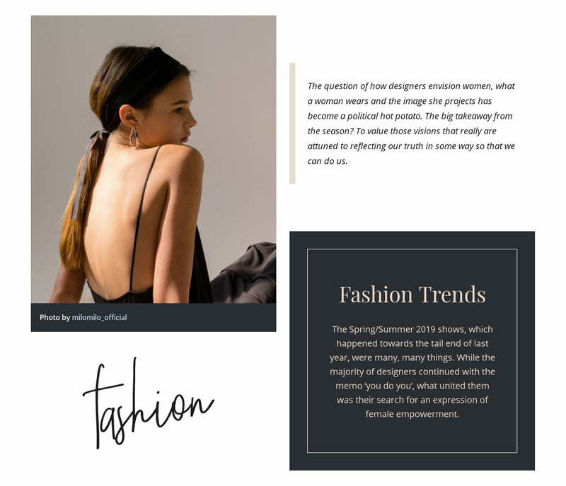 Clothing trends Web Page Designer