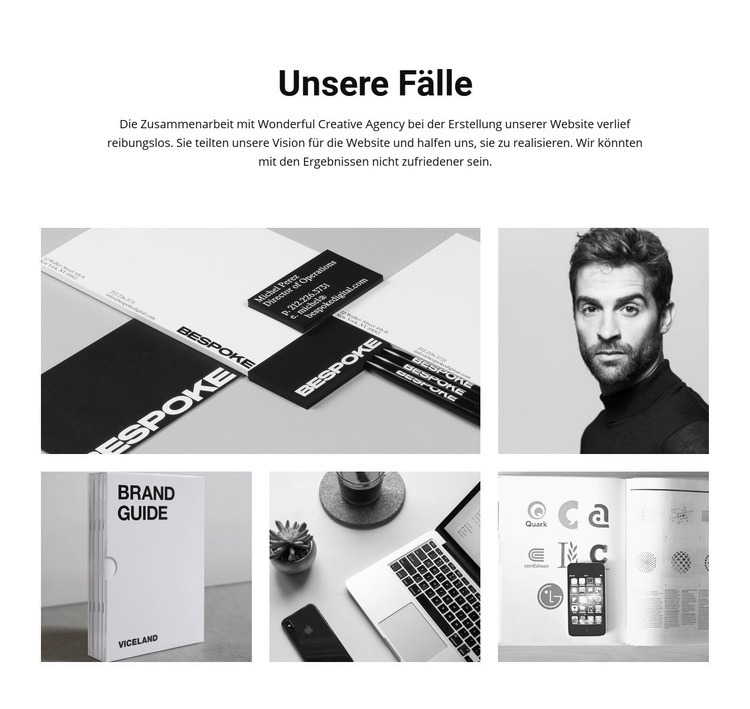 Über unsere Fälle Landing Page