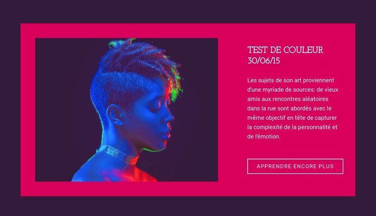 Test de couleur Créateur de site Web HTML