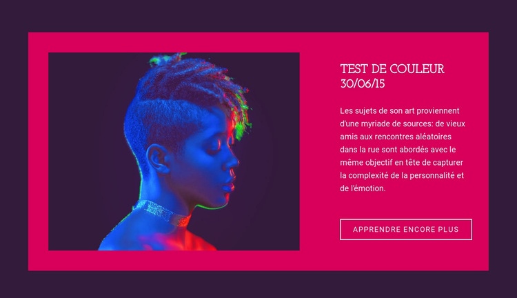 Test de couleur Maquette de site Web