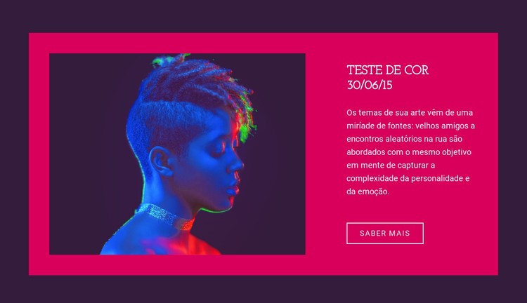 Teste de cor Template CSS