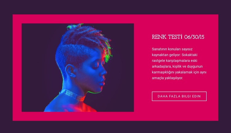 Renk testi Bir Sayfa Şablonu