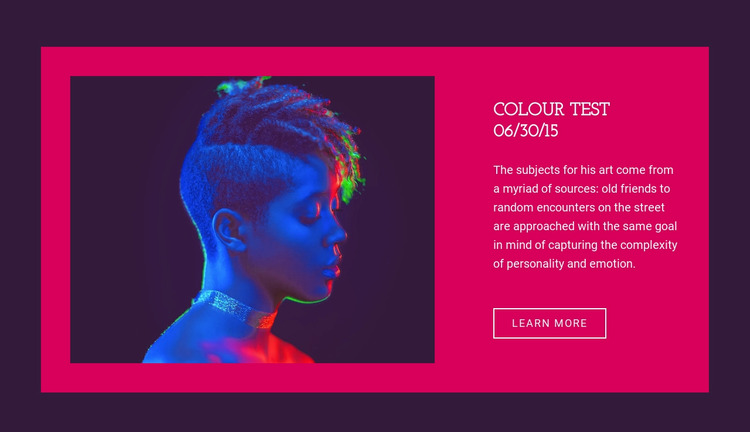 Colour test Website Mockup