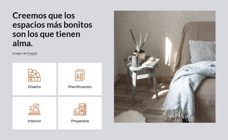 Hermoso diseño de espacios Plantillas de creación de sitios web