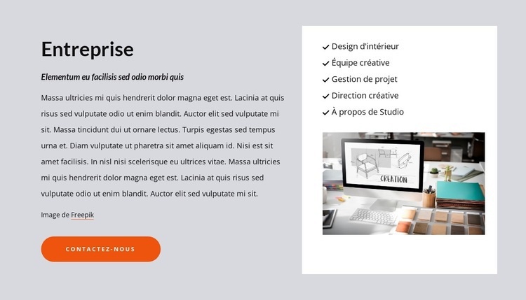 Conseil en management et stratégie Maquette de site Web