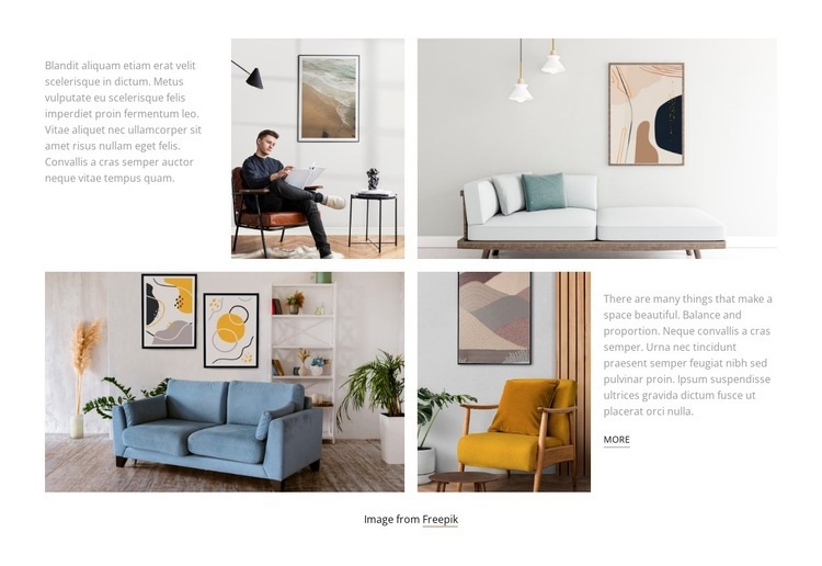 Grid with images and texts Squarespace Template Alternative
