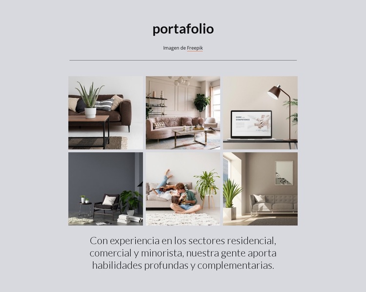 Proyectos de estudio de interiores Plantilla de sitio web