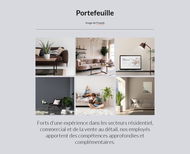 Projets d'ateliers d'intérieur Conception de site Web