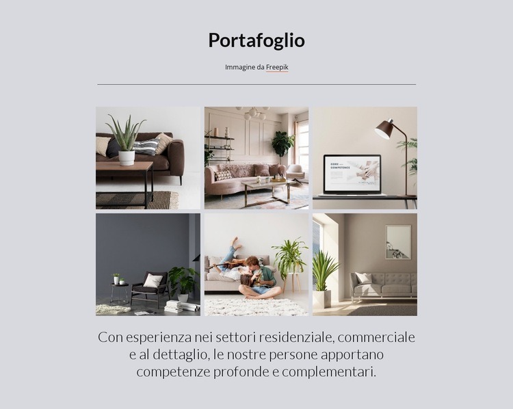 Progetti di studio d'interni Mockup del sito web