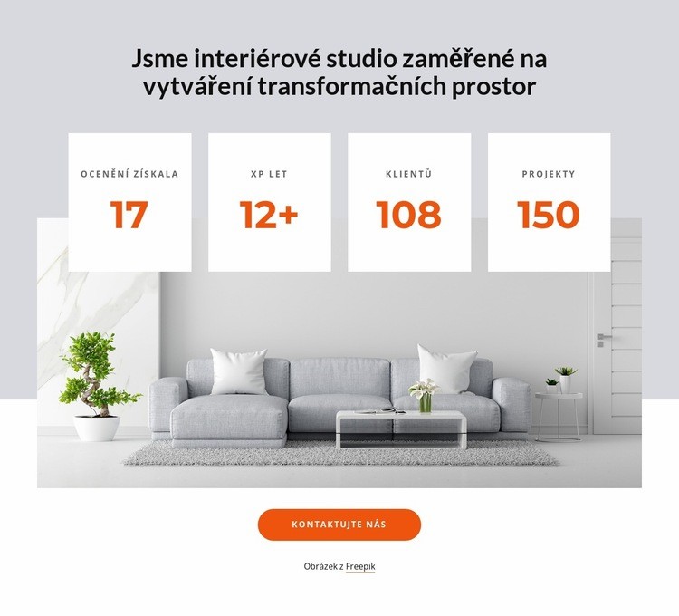 Počítadla čísel pro interiérové studio Šablona HTML