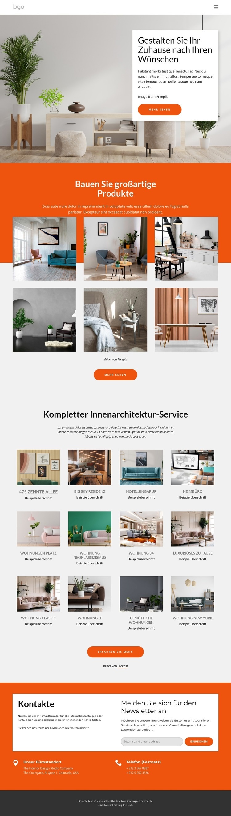 Portfolio Innenarchitektur Vorlage