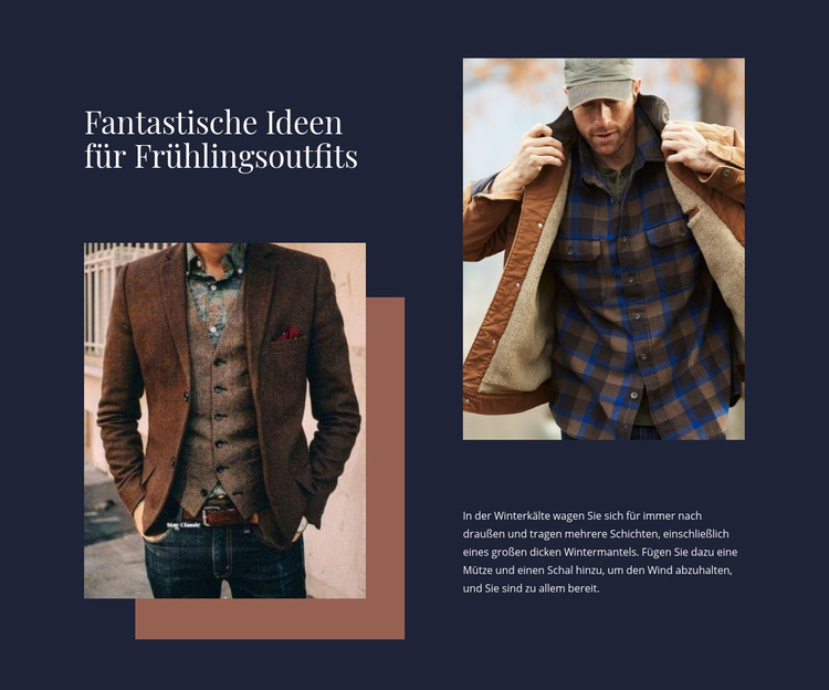 Ideen für Frühlingsoutfits Website-Vorlage