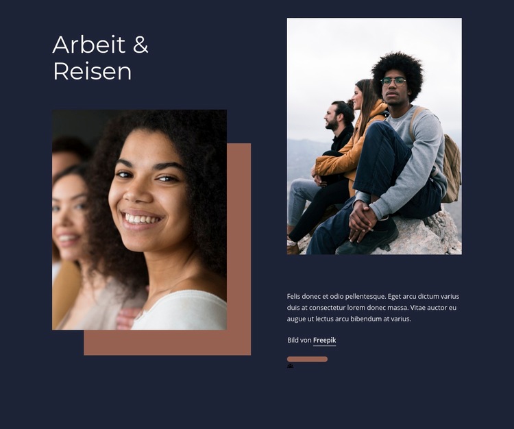 Arbeits- und Reiseprogramme Website-Vorlage