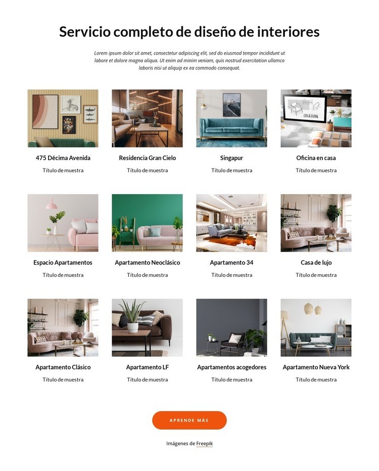 Proyectos de estudio de interiorismo Diseño de páginas web