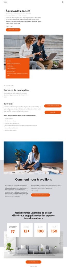 À Propos Du Studio Intérieur Familial - Modèle De Maquette De Page Web