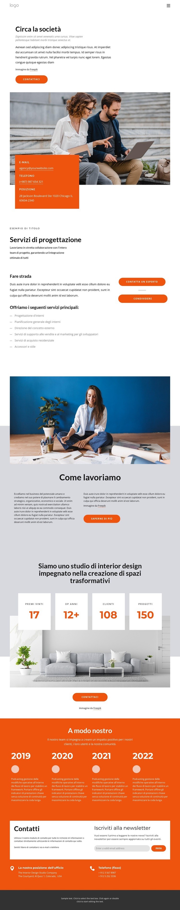 Informazioni sullo studio di interni di famiglia Modelli di Website Builder